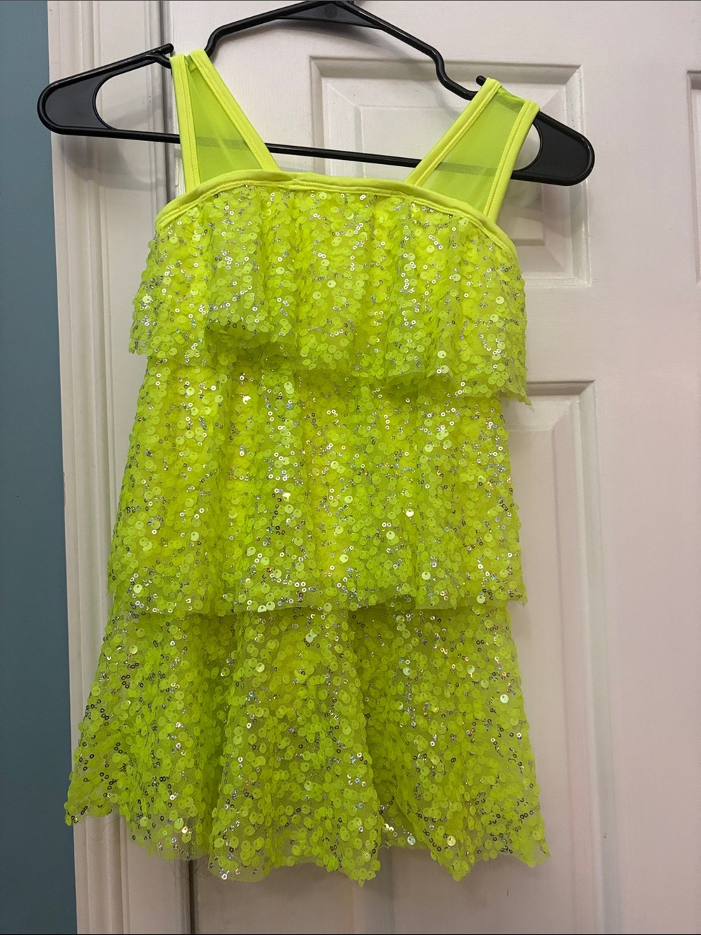 Curtain Call Costumes Neon Yellow Performance Dance Dress